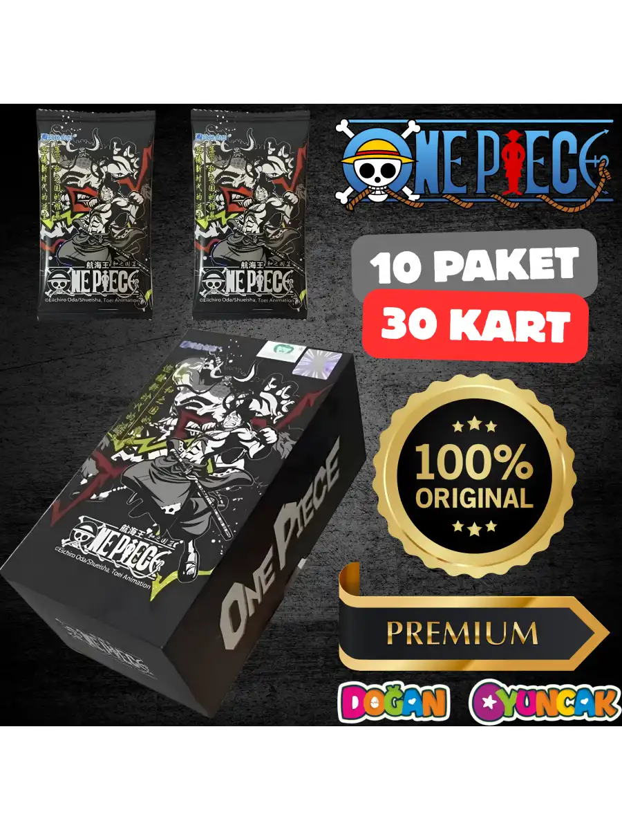 Orijinal One Piece Game Black Card Box 10 Booster Pack - One Piece Siyah Oyun Koleksiyonluk Kart One Piece Premium Kart