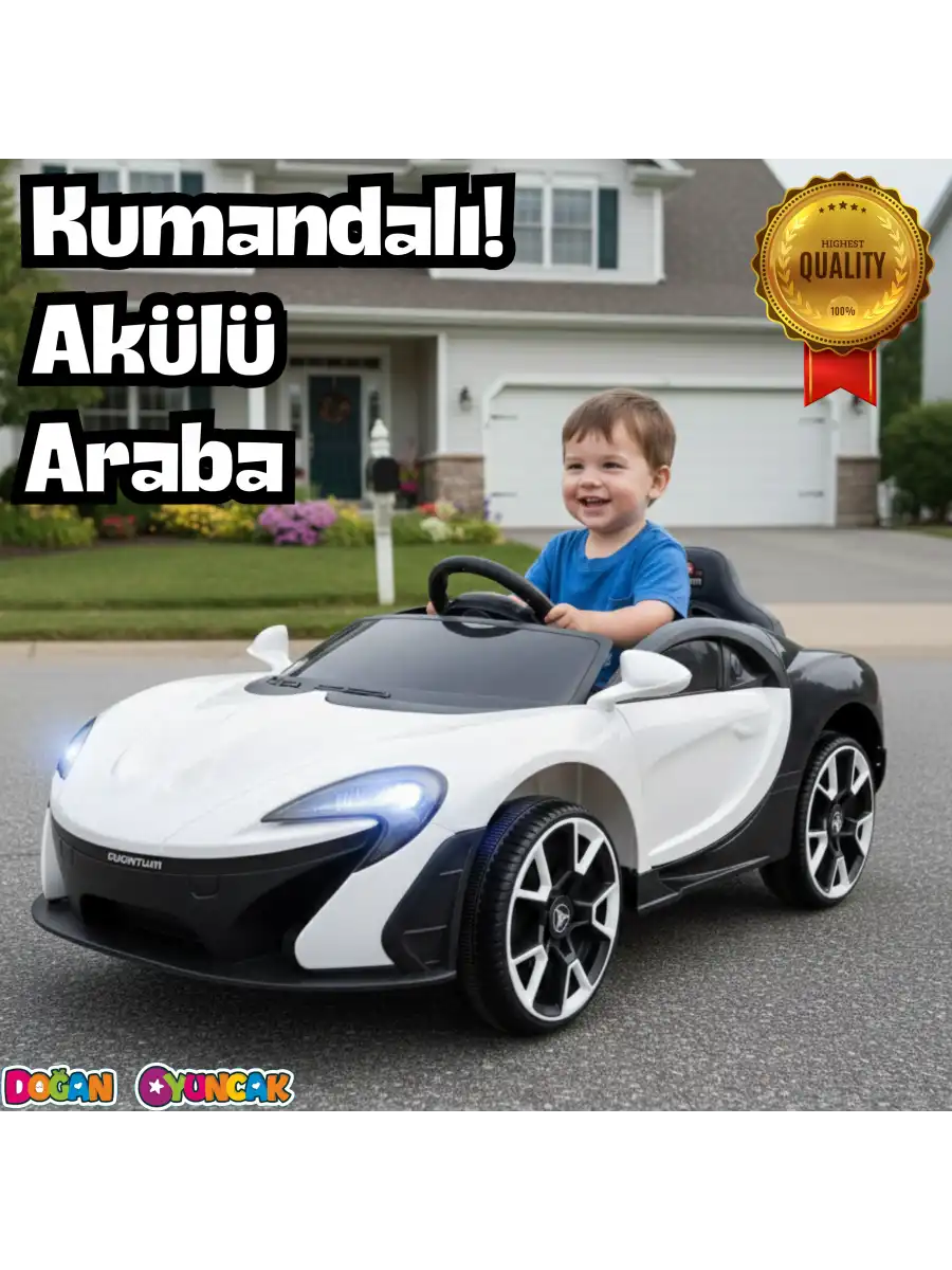 Quantum GT Beyaz Uzaktan Kumandalı 4X2 12 Volt Akülü Araba - RC McLaren Akülü Araba