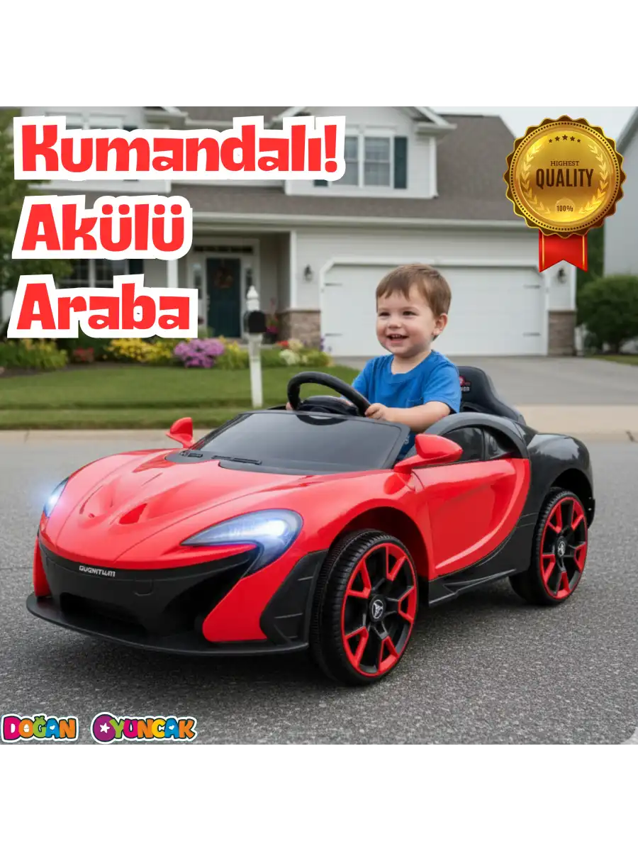 Quantum GT Kırmızı Uzaktan Kumandalı 4X2 12 Volt Akülü Araba - RC McLaren Akülü Araba