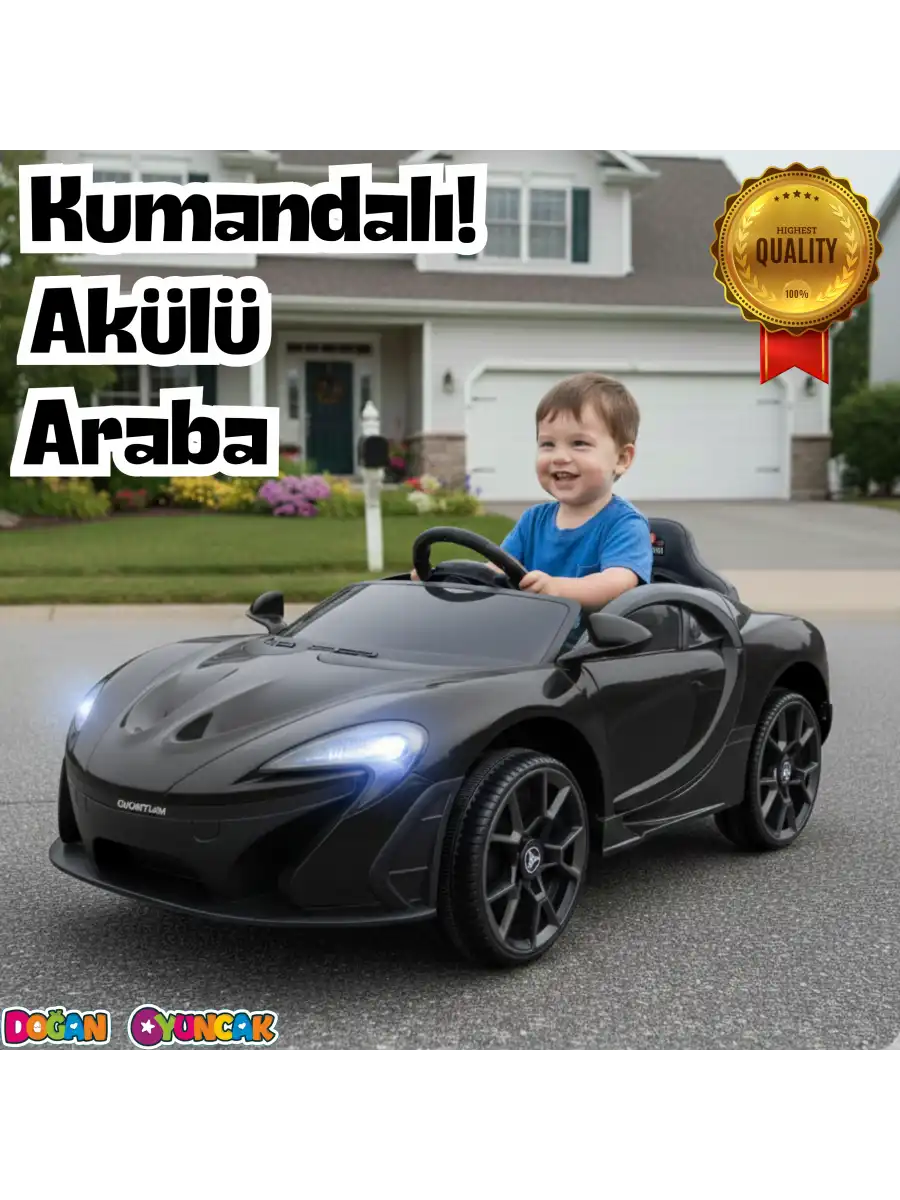 Quantum GT Siyah Uzaktan Kumandalı 4X2 12 Volt Akülü Araba - RC McLaren Akülü Araba