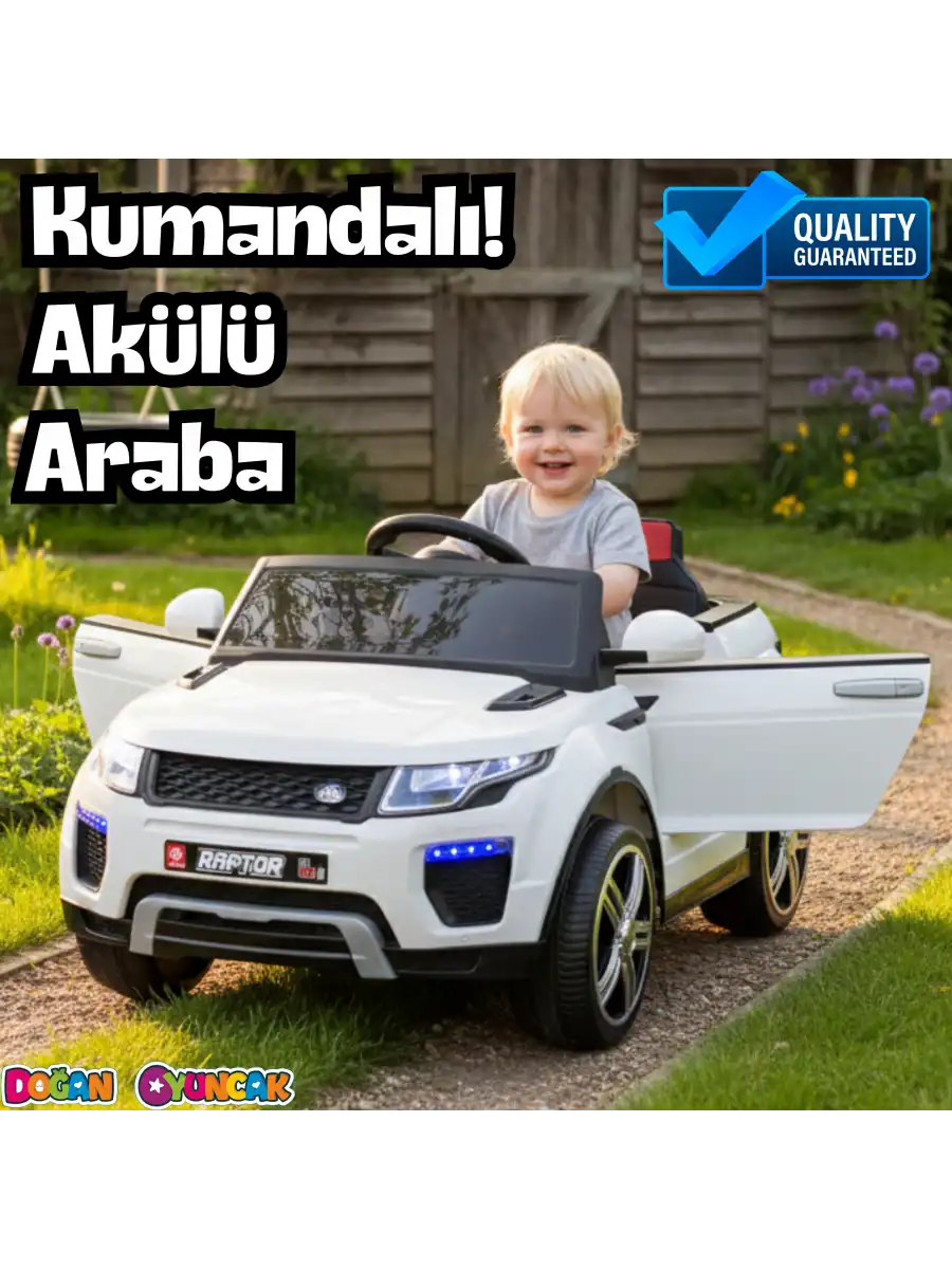 Raptor GT Beyaz Uzaktan Kumandalı 4X2 12 Volt Akülü Araba - RC Land Rover Akülü Araba Range Rover