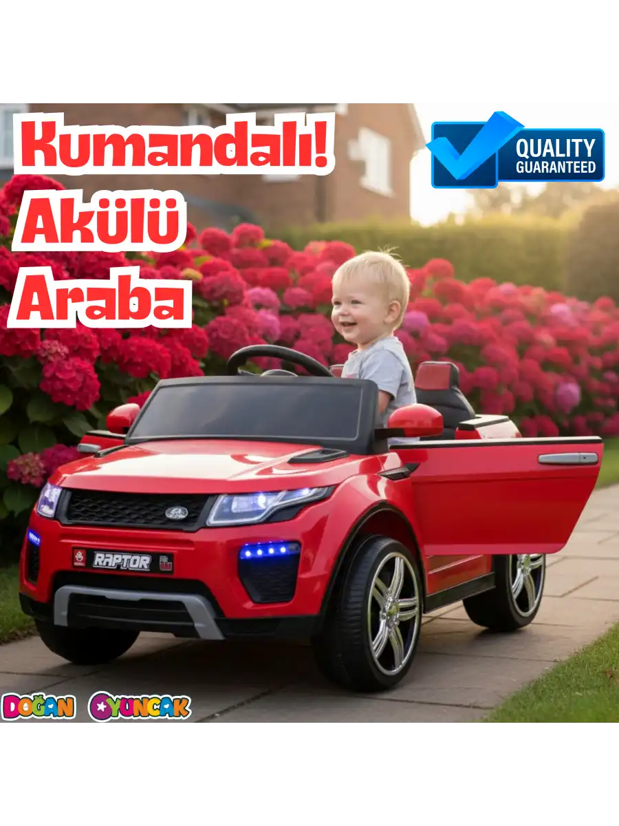 Raptor GT Kırmızı Uzaktan Kumandalı 4X2 12 Volt Akülü Araba - RC Land Rover Akülü Araba Range Rover