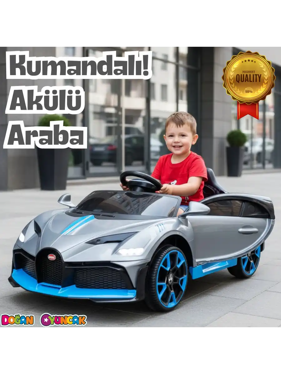Style GT Gri Uzaktan Kumandalı 4X2 12 Volt Akülü Araba - RC Bugatti Divo Akülü Araba
