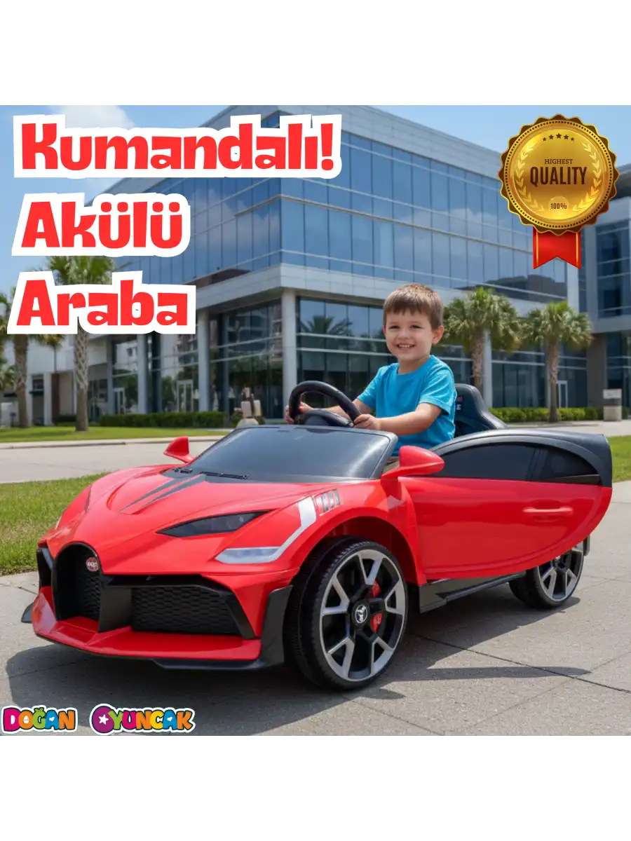 Style GT Kırmızı Uzaktan Kumandalı 4X2 12 Volt Akülü Araba - RC Bugatti Divo Akülü Araba