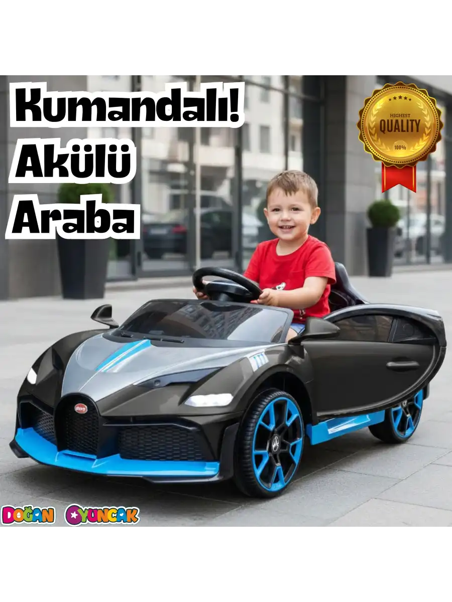 Style GT Siyah Uzaktan Kumandalı 4X2 12 Volt Akülü Araba - RC Bugatti Divo Akülü Araba