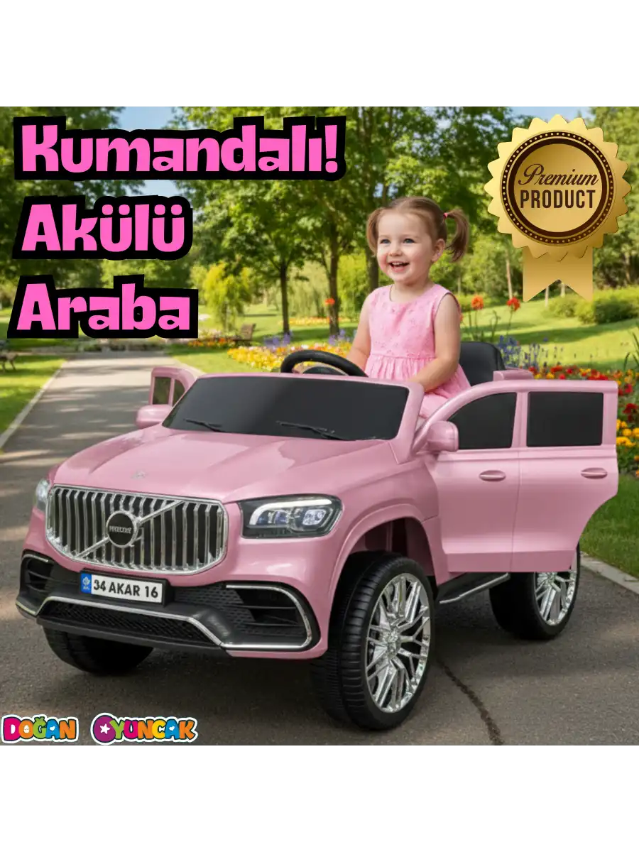 Voyage GT Pembe Uzaktan Kumandalı 4X2 12 Volt Akülü Araba - RC Volvo Akülü Araba Volvo Akülü Araç