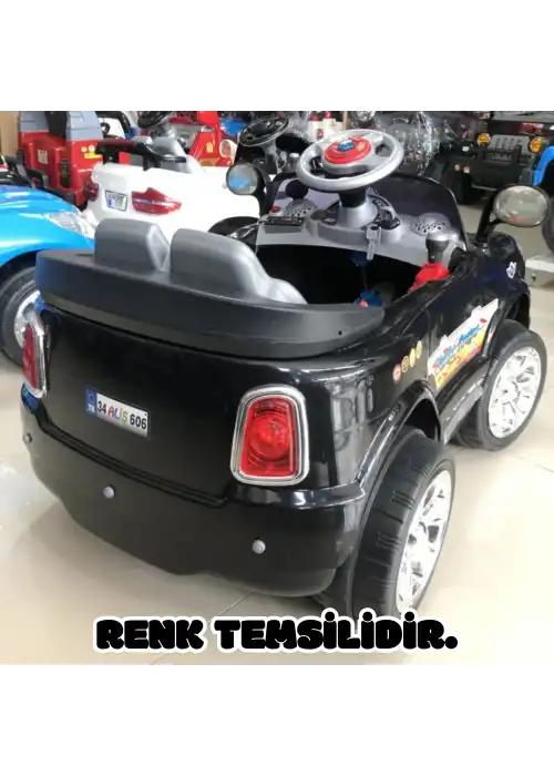 Kumandalı Mini Cooper Akülü Araba Gri - Kumandalı 12 Volt Tek Kişilik Akülü Araba Akülü JEEP - Turbo Coupe Akülü Araba