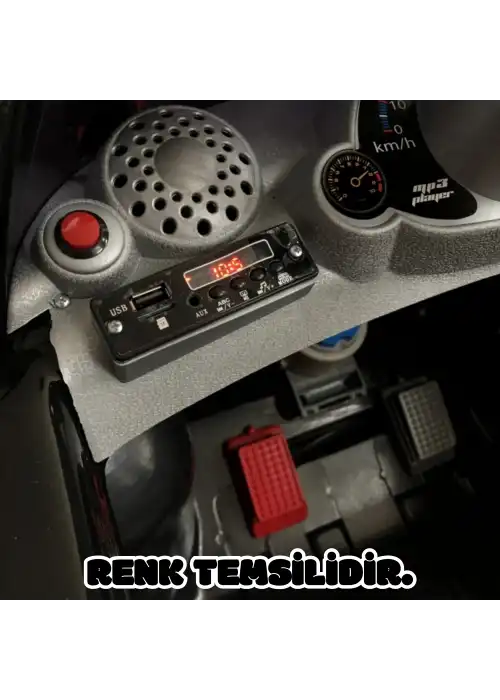 Kumandalı Mini Cooper Akülü Araba Gri - Kumandalı 12 Volt Tek Kişilik Akülü Araba Akülü JEEP - Turbo Coupe Akülü Araba