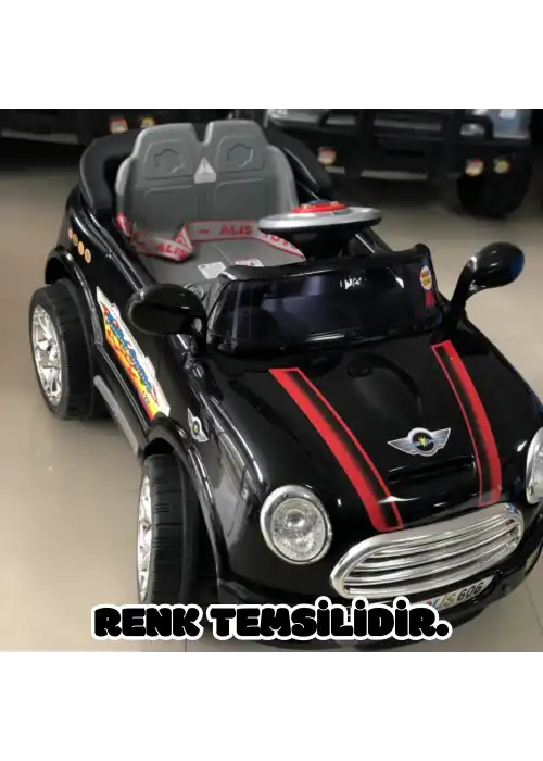 Kumandalı Mini Cooper Akülü Araba Gri - Kumandalı 12 Volt Tek Kişilik Akülü Araba Akülü JEEP - Turbo Coupe Akülü Araba