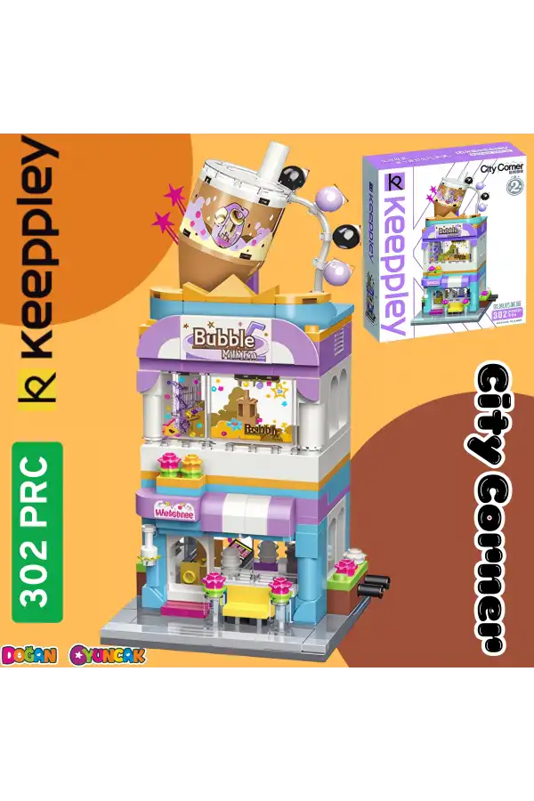 Mikro Blok Bubble Tea Dükkanı 302 Parça - Lego Setleri - Keeppley Mini Lego - Dükkan Lego - Keeppley Lego - Mikro Bloklar