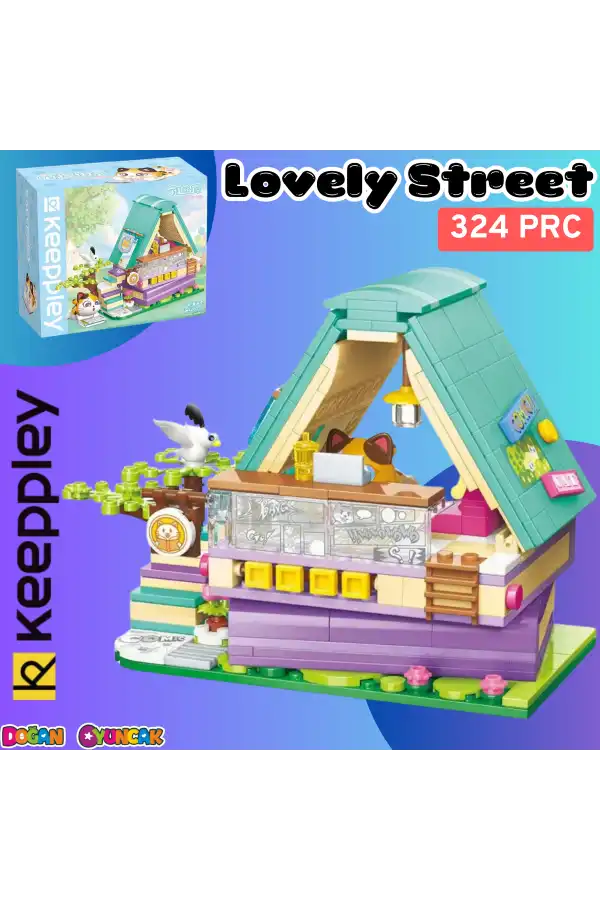 Mikro Blok Calico Cat Comic House Kedi Çizgi Roman Dükkanı 324 Parça - Lego Setleri - Keeppley Mini Lego - Keeppley Lego - Mikro Bloklar