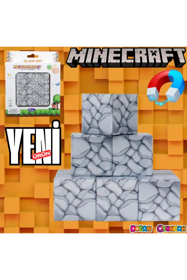 Minecraft Kaya Desenli Blok Manyetik Lego Minecraft Manyetik Lego Minecraft Lego Megnetic Blocks