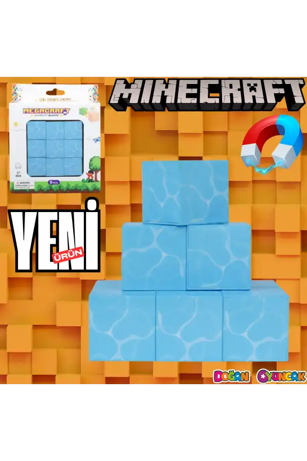 Minecraft Su Desenli Blok Manyetik Lego Minecraft Manyetik Lego Minecraft Lego Megnetic Blocks