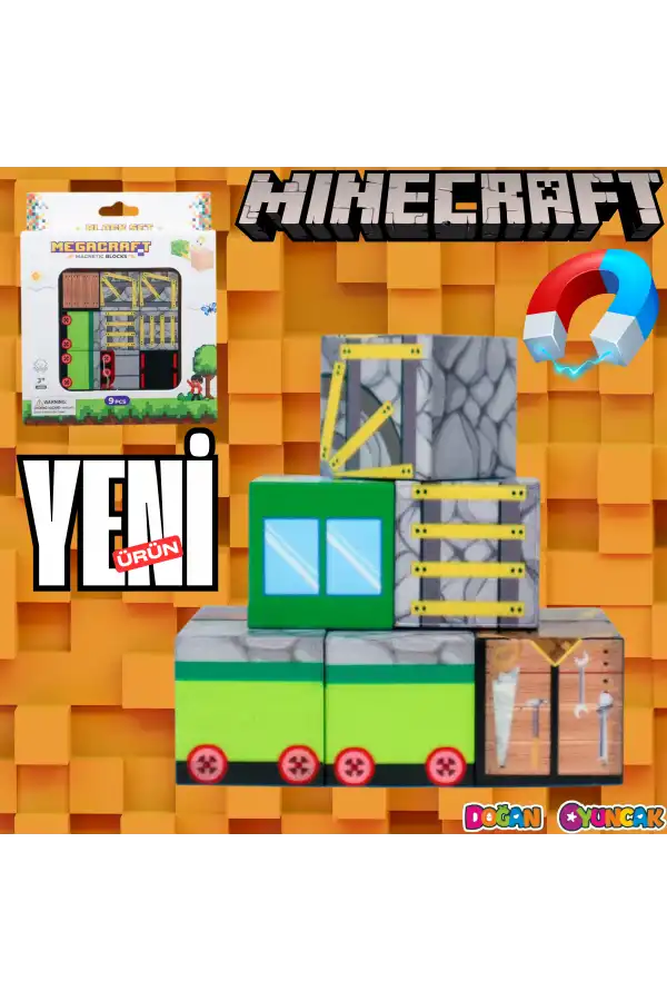 Minecraft Tren Desenli Blok Manyetik Lego Minecraft Manyetik Lego Minecraft Lego Megnetic Blocks