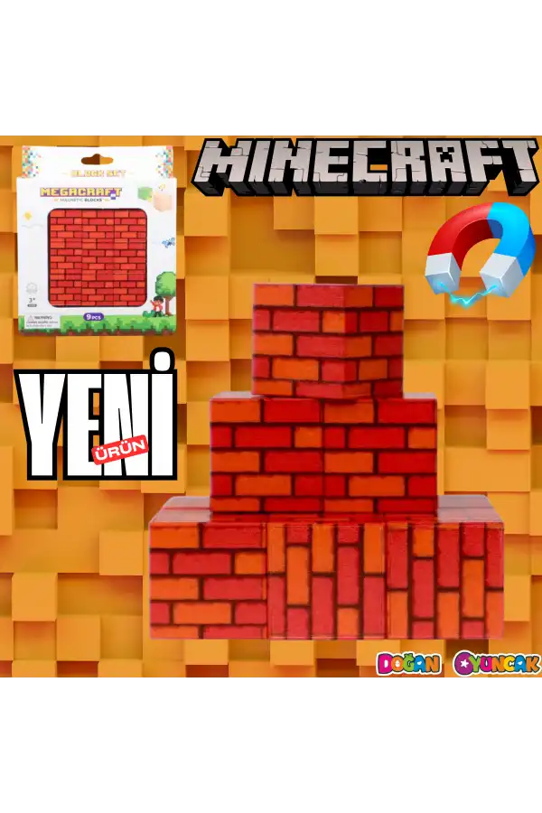 Minecraft Tuğla Desenli Blok Manyetik Lego Minecraft Manyetik Lego Minecraft Lego Megnetic Blocks