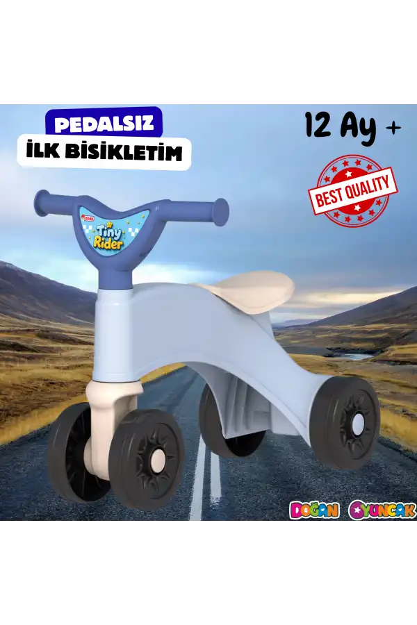 Minik Sürücü İlk Bisikletim Pembe - Binmeli İlk Bisiklet - Çocuk Motoru - İlk Adım Bisikleti 4 Teker Motosiklet