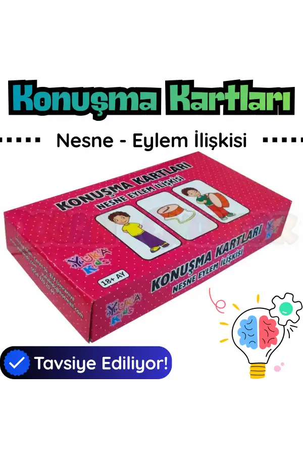 Orijinal Konuşma Kartları - Nesne Eylem İlişkisi - Çocuklar için Konuşma Etkinliği Otizim Kartları