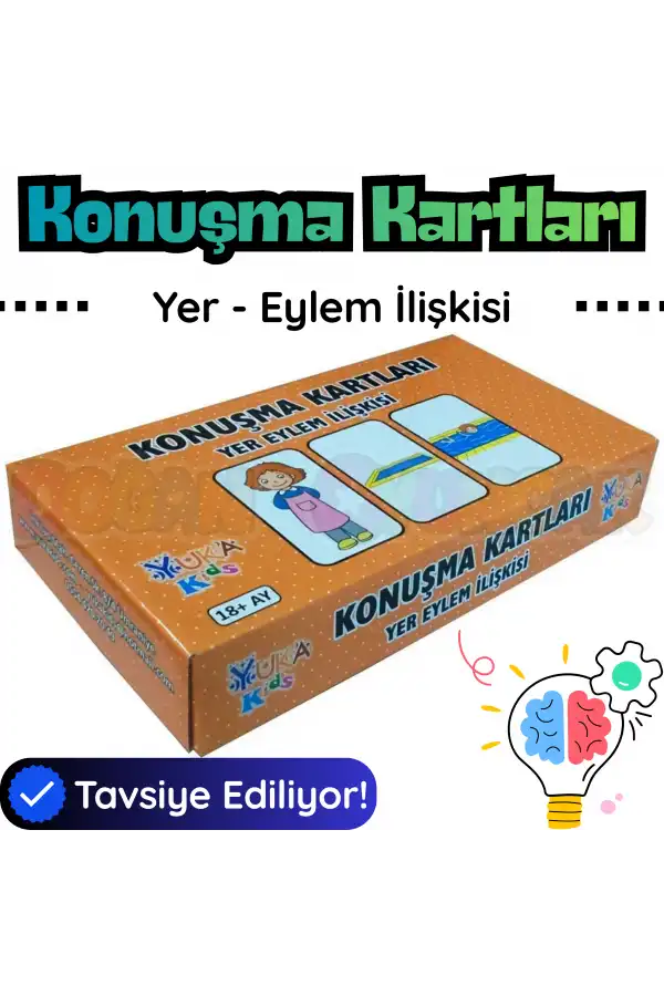 Orijinal Konuşma Kartları - Yer-Eylem İlişkisi - Çocuklar için Konuşma Etkinliği Otizim Kartları