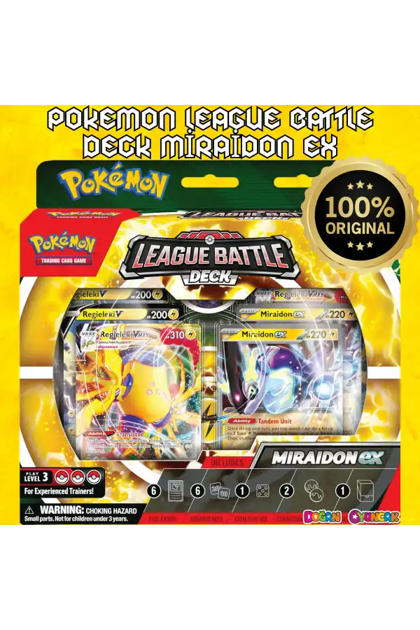 Orijinal Pokemon League Battle Deck Miraidon Ex Kartları - Pokemon Oyun Kartları - Pikachu Koleksiyonluk Kartı