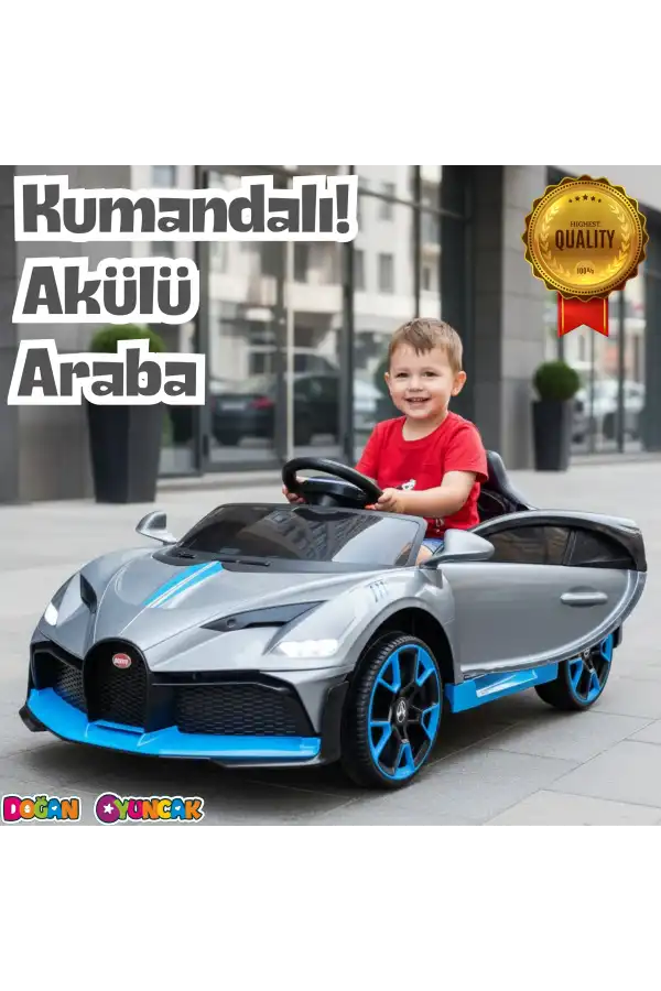 Style GT Gri Uzaktan Kumandalı 4X2 12 Volt Akülü Araba - RC Bugatti Divo Akülü Araba