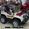 Işıklı Mega Akülü Araba Mavi - 12 Volt Tek Kişilik Akülü Araba Akülü JEEP - Mega Off Road Turbo Jeep