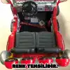 Çift Kişilik Mega Akülü Araba Siyah - 12 Volt İki Kişilik Akülü Araba Akülü JEEP - Mega Off Road Turbo Jeep