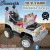Kumandalı Mega Akülü Araba Gri - Kumandalı 12 Volt Tek Kişilik Akülü Araba Akülü JEEP - Mega Off Road Turbo Jeep