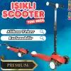 Lupa Katlanabilir Işıklı 3 Tekerlekli Kırmızı Scooter - Işıklı Scooter - Slikon Teker Scooter - Çocuk Scooter - İttir Git