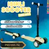 Lupa Katlanabilir Işıklı 3 Tekerlekli Sarı Scooter - Işıklı Scooter - Slikon Teker Scooter - Çocuk Scooter - İttir Git