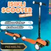 Lupa Katlanabilir Işıklı 3 Tekerlekli Turuncu Scooter - Işıklı Scooter - Slikon Teker Scooter - Çocuk Scooter - İttir Git