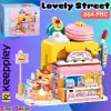 Mikro Blok Kırmızı Kedi Kek Dükkanı 364 Parça - Lego Setleri - Keeppley Mini Lego - Keeppley Lego - Mikro Bloklar