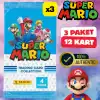 Orijinal Süper Mario Treadin Card (3 Paket) - Süper Mario Oyun Kartları - Süper Mario Koleksiyonluk Kartı