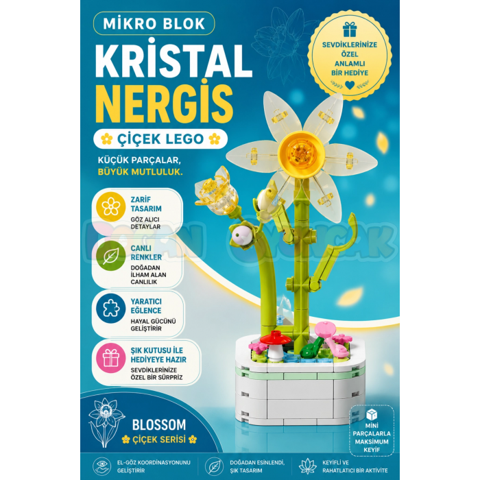 nsyk⭐︎　2セットまとめ Mikro Blok Kristal Nergis Çiçek Lego - Lego Setleri Mini Lego