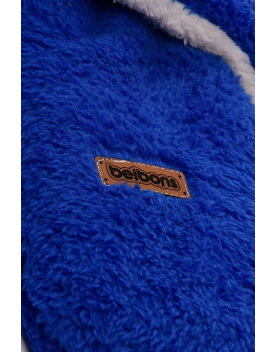 0-12 Ay Çift Kat Elyaflı Bebek Dış Kundak- Pelüş Bebek Battaniyesi- Ayaklı Welsoft Bebek Uyku Tulumu