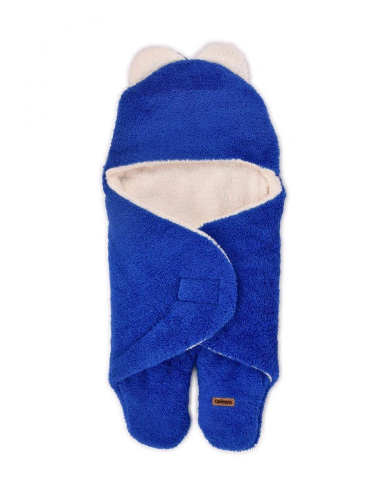 0-12 Ay Çift Kat Elyaflı Bebek Dış Kundak- Pelüş Bebek Battaniyesi- Ayaklı Welsoft Bebek Uyku Tulumu