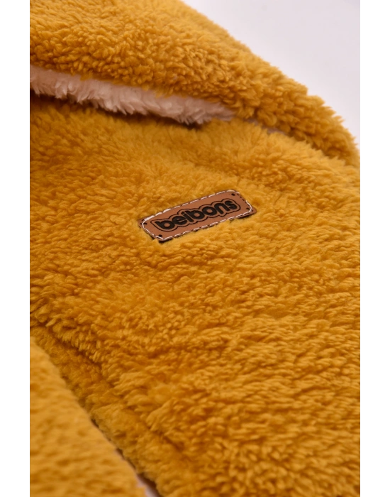 0-12 Ay Çift Kat Elyaflı Bebek Dış Kundak- Pelüş Bebek Battaniyesi- Ayaklı Welsoft Bebek Uyku Tulumu