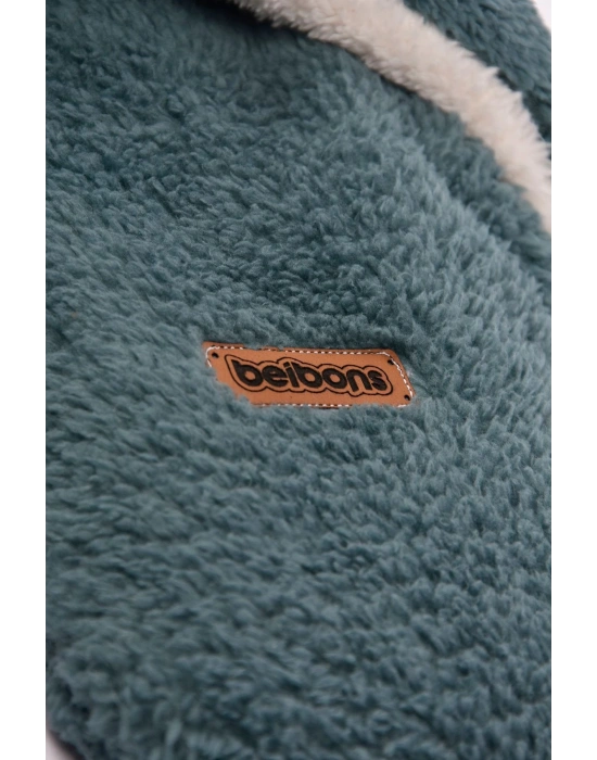 0-12 Ay Çift Kat Elyaflı Bebek Dış Kundak- Pelüş Bebek Battaniyesi- Ayaklı Welsoft Bebek Uyku Tulumu