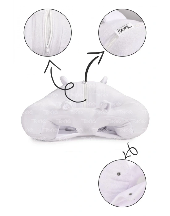 Elyaf Dolgu Bebek Oturma Destek Minderi - Devrilmez Bebek Koltuğu - Büyük Bebek Oturağı Beyaz