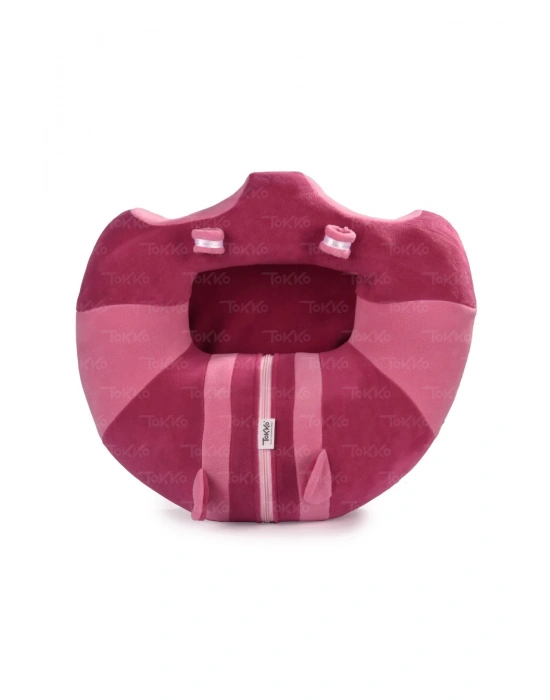 Elyaf Dolgu Bebek Oturma Destek Minderi - Devrilmez Bebek Koltuğu - Büyük Bebek Oturağı Fuşya Pembe