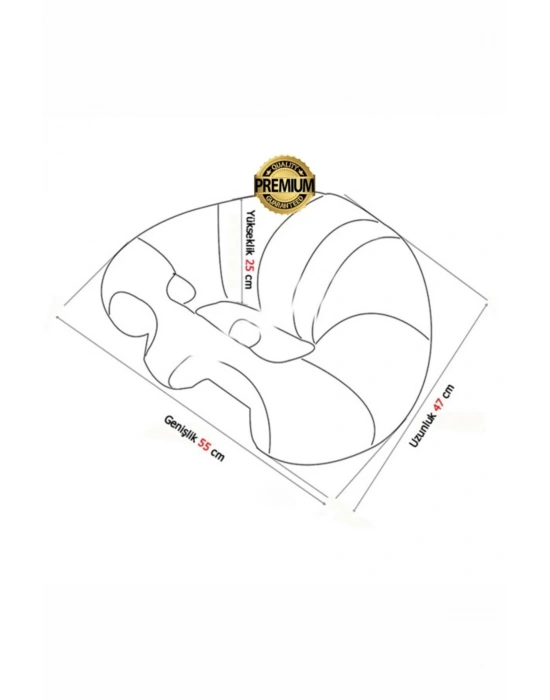 Elyaf Dolgu Bebek Oturma Destek Minderi - Devrilmez Bebek Koltuğu - Büyük Bebek Oturağı Gri Mavi