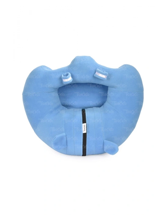 Elyaf Dolgu Bebek Oturma Destek Minderi - Devrilmez Bebek Koltuğu - Büyük Bebek Oturağı Mavi