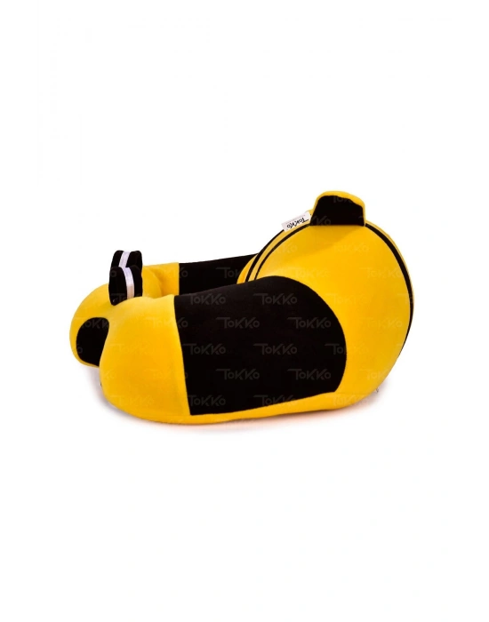 Elyaf Dolgu Bebek Oturma Destek Minderi - Devrilmez Bebek Koltuğu - Büyük Bebek Oturağı Sarı Siyah