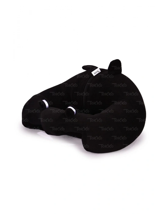 Elyaf Dolgu Bebek Oturma Destek Minderi - Devrilmez Bebek Koltuğu - Büyük Bebek Oturağı Siyah