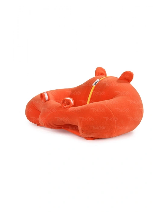 Elyaf Dolgu Bebek Oturma Destek Minderi - Devrilmez Bebek Koltuğu - Büyük Bebek Oturağı Turuncu