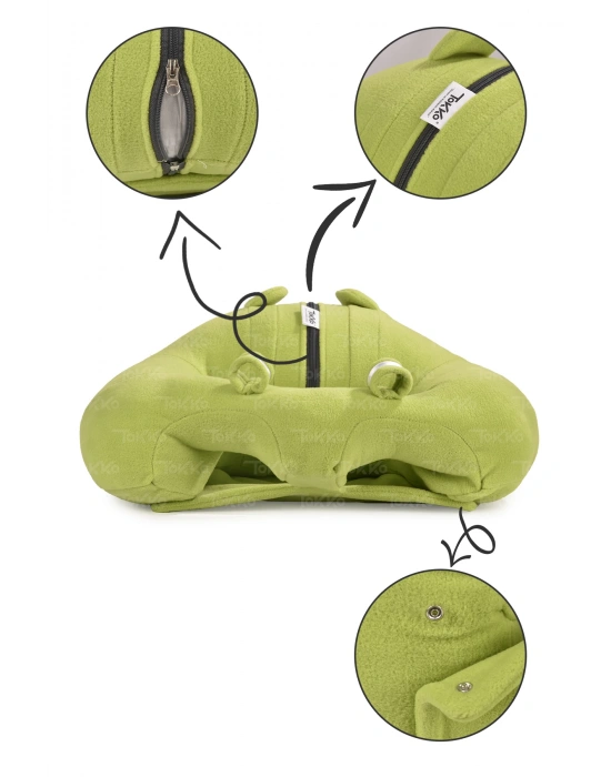 Elyaf Dolgu Bebek Oturma Destek Minderi - Devrilmez Bebek Koltuğu - Büyük Bebek Oturağı Yeşil