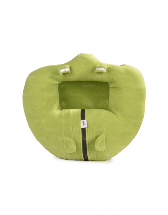 Elyaf Dolgu Bebek Oturma Destek Minderi - Devrilmez Bebek Koltuğu - Büyük Bebek Oturağı Yeşil