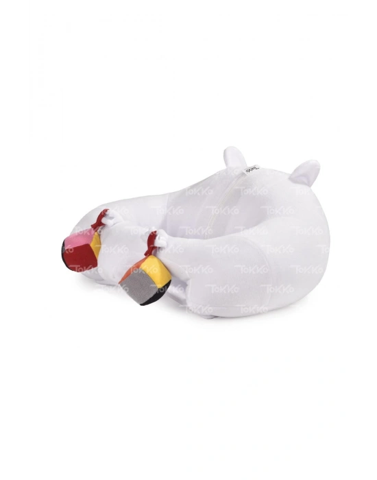 Oyuncaklı Bebek Oturma Destek Minderi - Devrilmez Bebek Koltuğu - Büyük Bebek Oturağı Beyaz