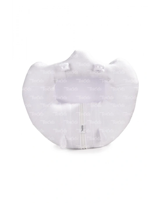 Oyuncaklı Bebek Oturma Destek Minderi - Devrilmez Bebek Koltuğu - Büyük Bebek Oturağı Beyaz