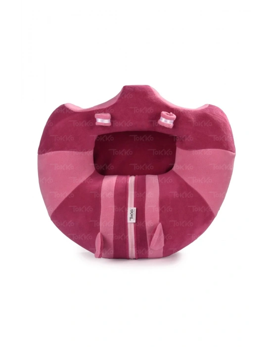 Oyuncaklı Bebek Oturma Destek Minderi - Devrilmez Bebek Koltuğu - Büyük Bebek Oturağı Fuşya Pembe