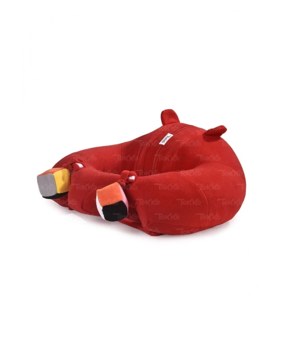 Oyuncaklı Bebek Oturma Destek Minderi - Devrilmez Bebek Koltuğu - Büyük Bebek Oturağı Kırmızı